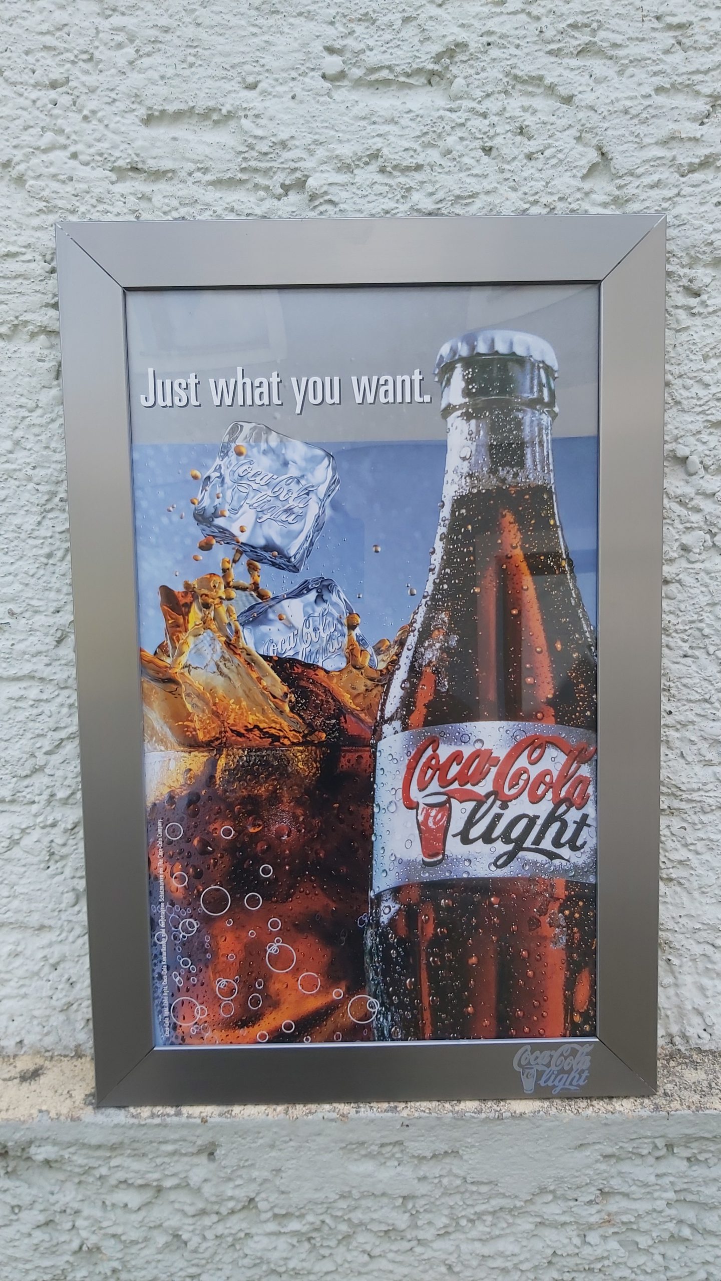 Reklameschild Coca Cola light