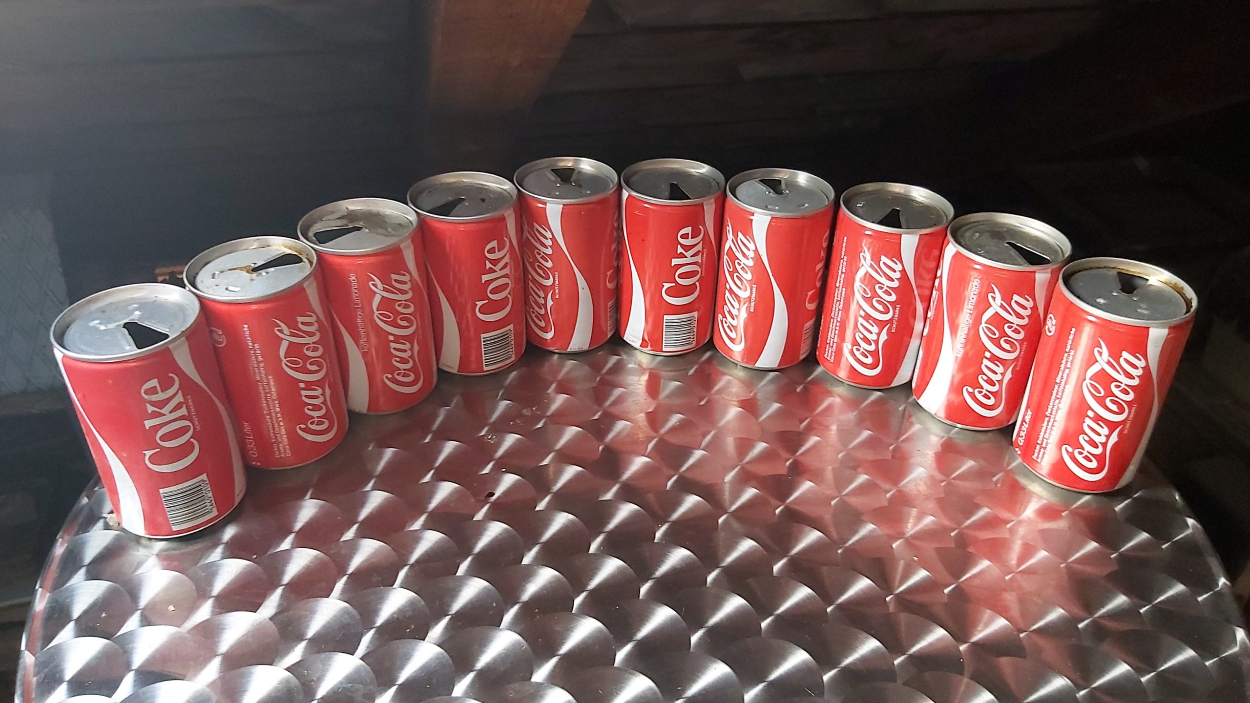 10 Stück Coca Cola Alu Getränkedosen