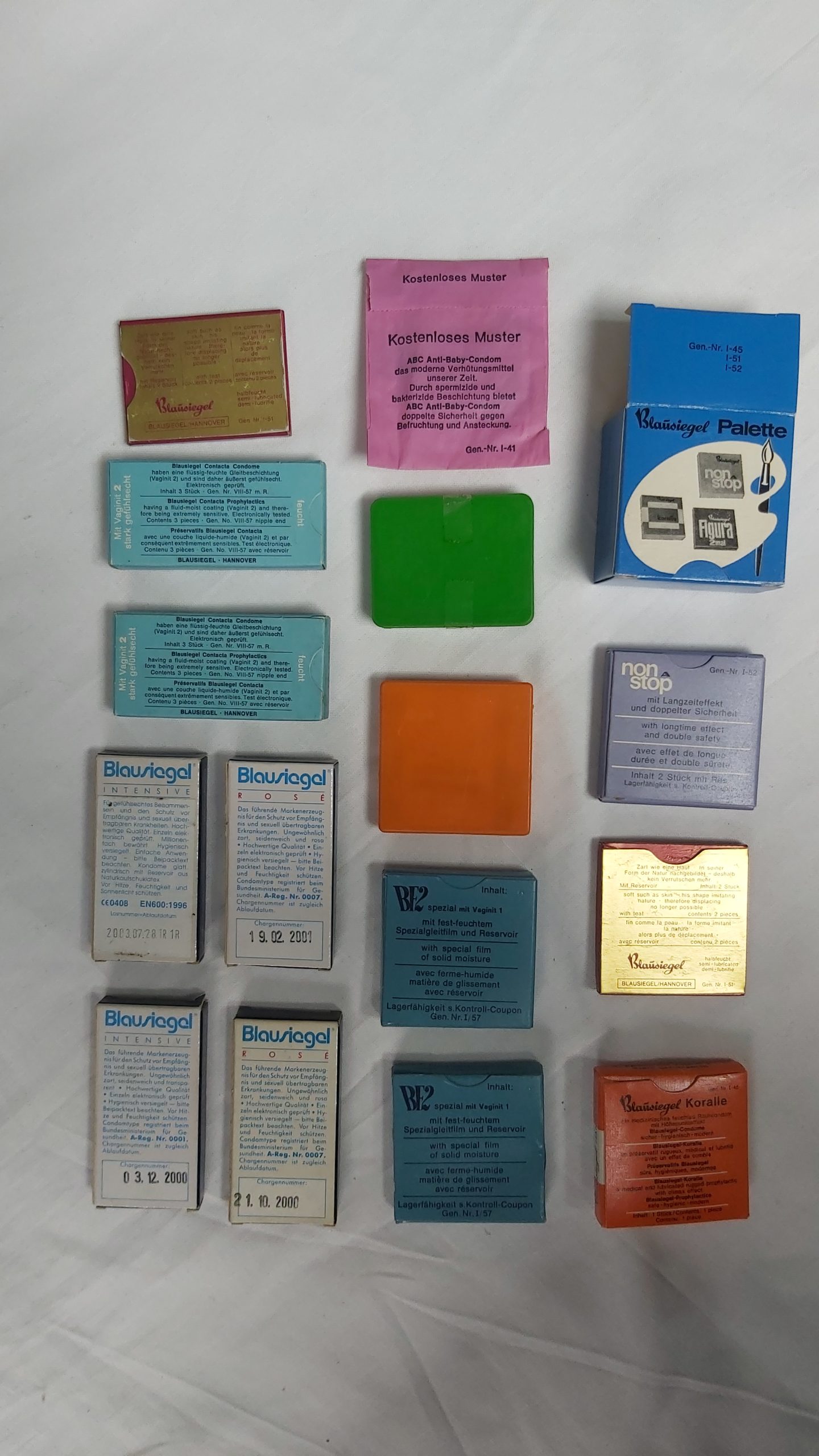 alte Kondome Blausiegel (Füllung) für Kondomautomaten