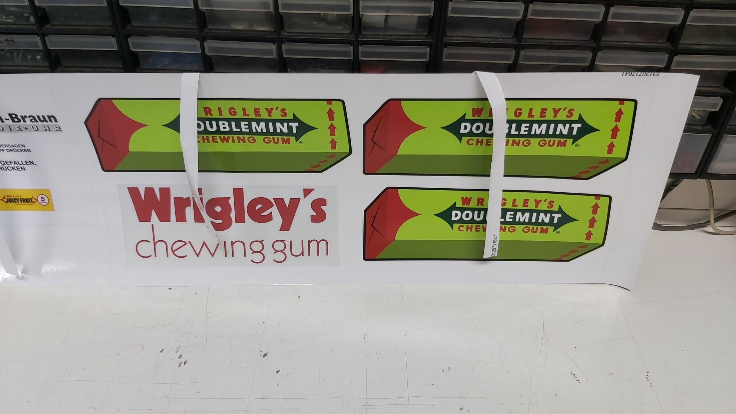 Aufkleber für Wrigley´s Kaugummiautomat
